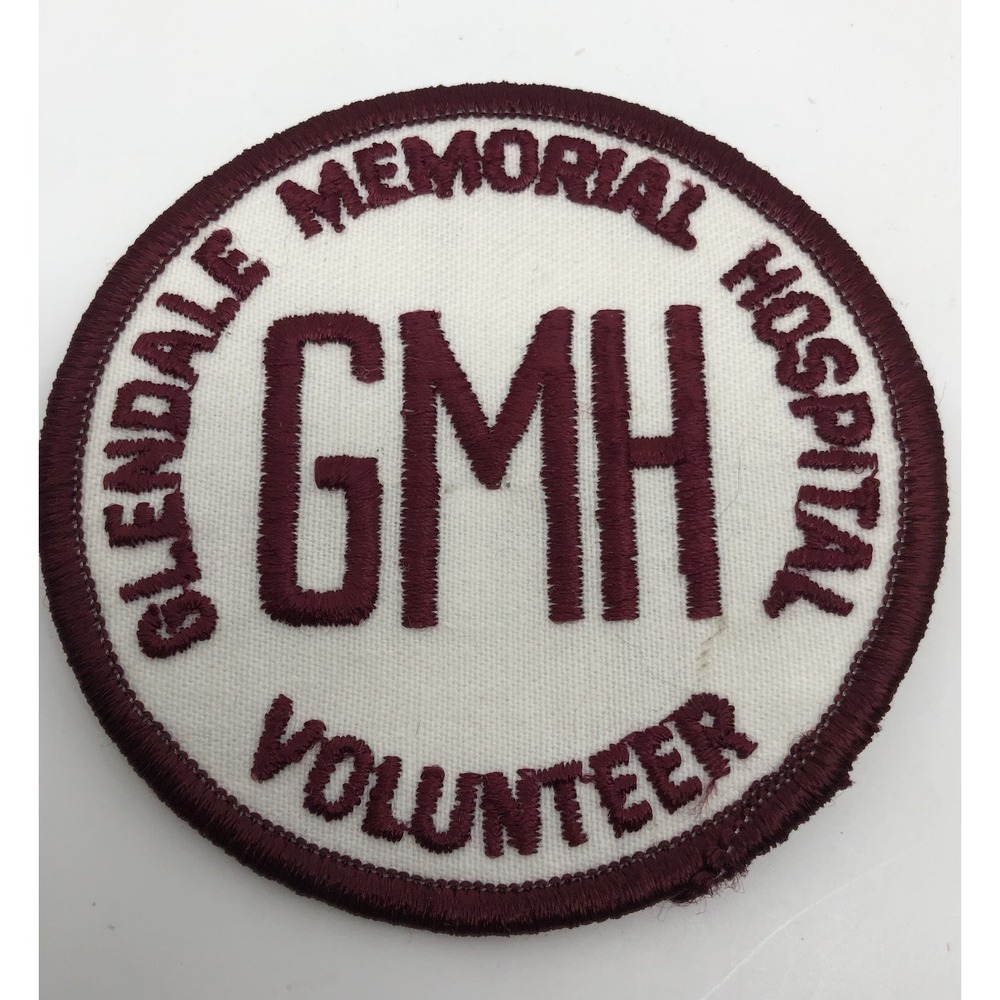 Collectible GMH Glendale Memorial Hospital Volunteer Patch 3" Embroidered Sew On